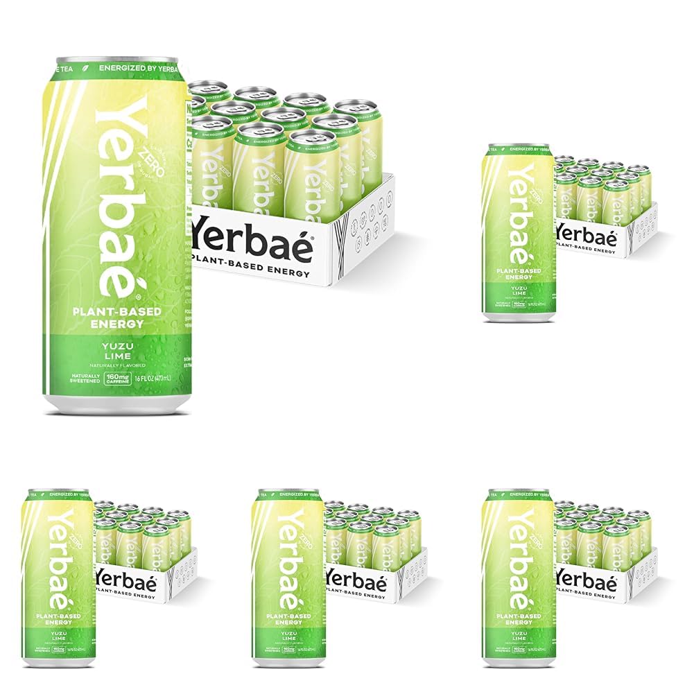 Yerbaé Energy Beverage - Variety Power Pack, 0 Sugar, 0 Calories, 0 Carbs. Yerbae is Energized by Yerba Mate, Plant-Based, Healthy Alternative to Sugary Energy Drinks, 16oz cans (12 Pack)