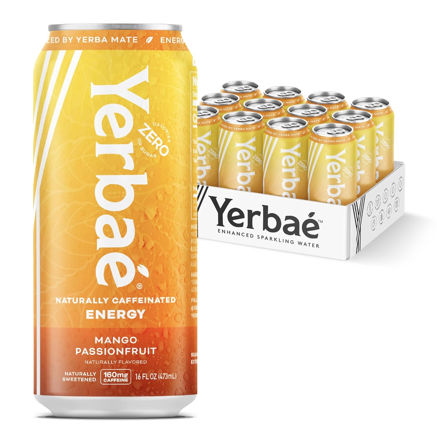 Yerbaé Energy Beverage - Variety Power Pack, 0 Sugar, 0 Calories, 0 Carbs. Yerbae is Energized by Yerba Mate, Plant-Based, Healthy Alternative to Sugary Energy Drinks, 16oz cans (12 Pack)