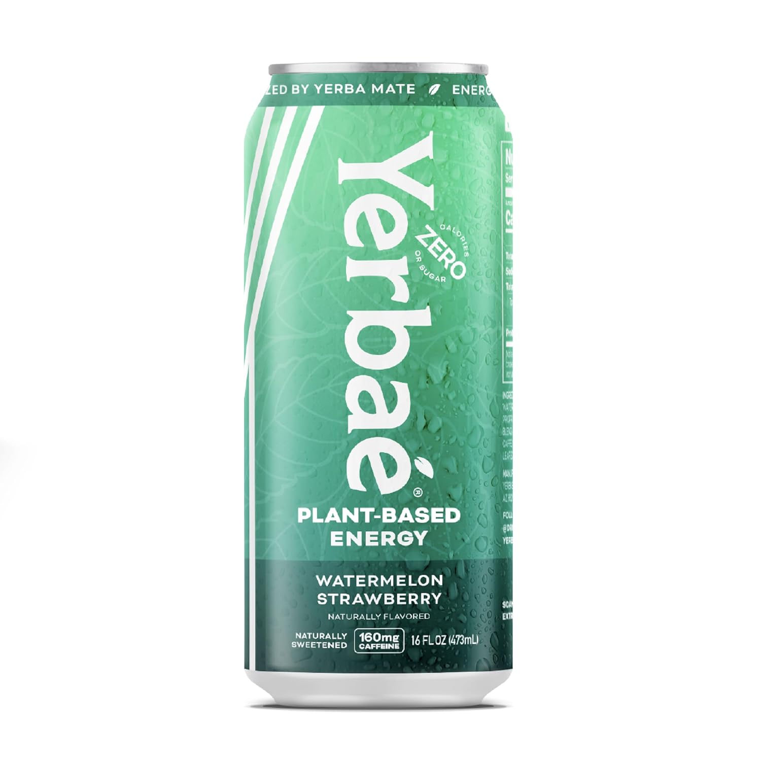 Yerbaé Energy Beverage - Watermelon Strawberry, 0 Sugar, 0 Calories, 0 Carbs. Yerbae is Energized by Yerba Mate, Plant-Based, Healthy Alternative to Sugary Energy Drinks, 16oz cans (12 Pack)