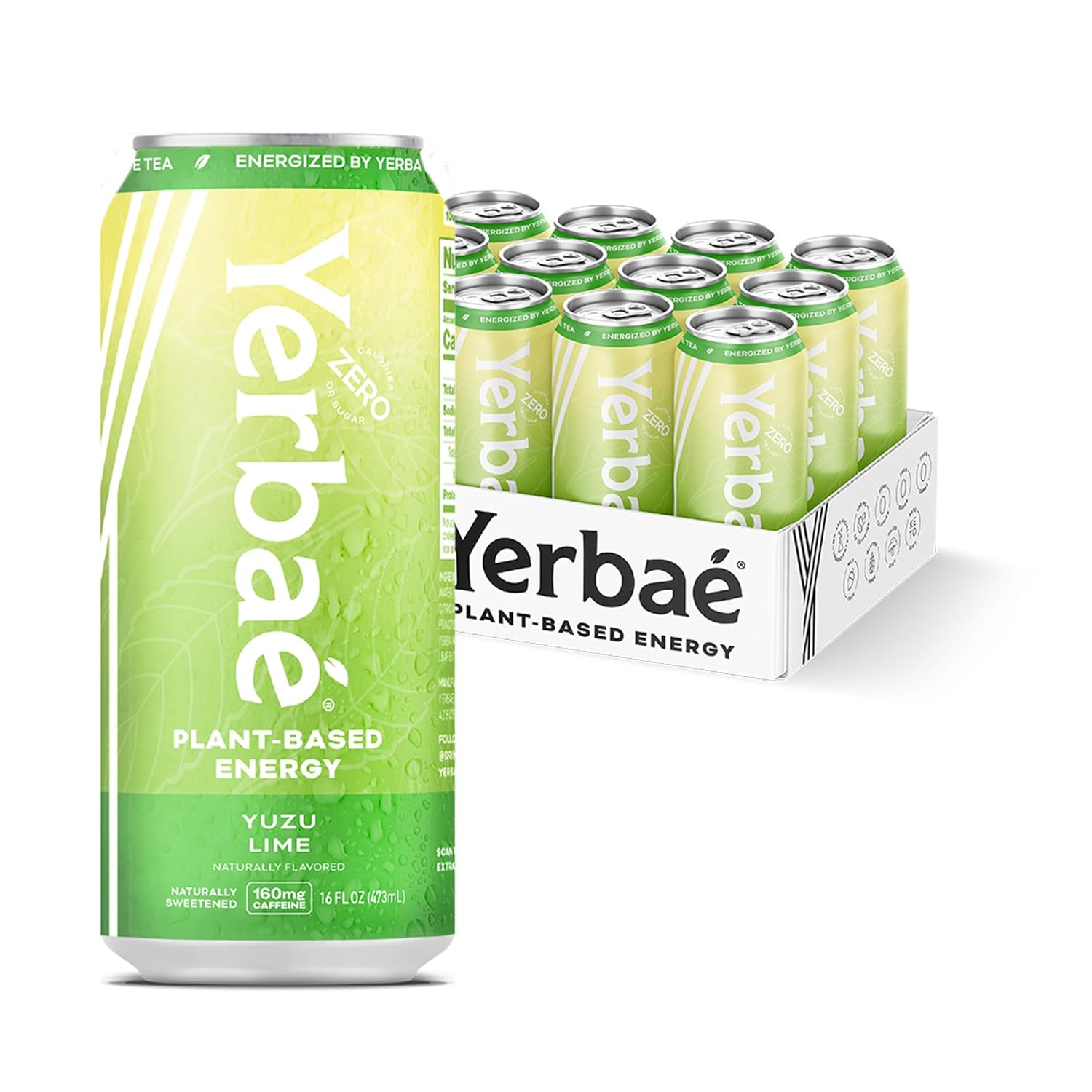 Yerbaé Energy Beverage - Variety Power Pack, 0 Sugar, 0 Calories, 0 Carbs. Yerbae is Energized by Yerba Mate, Plant-Based, Healthy Alternative to Sugary Energy Drinks, 16oz cans (12 Pack)