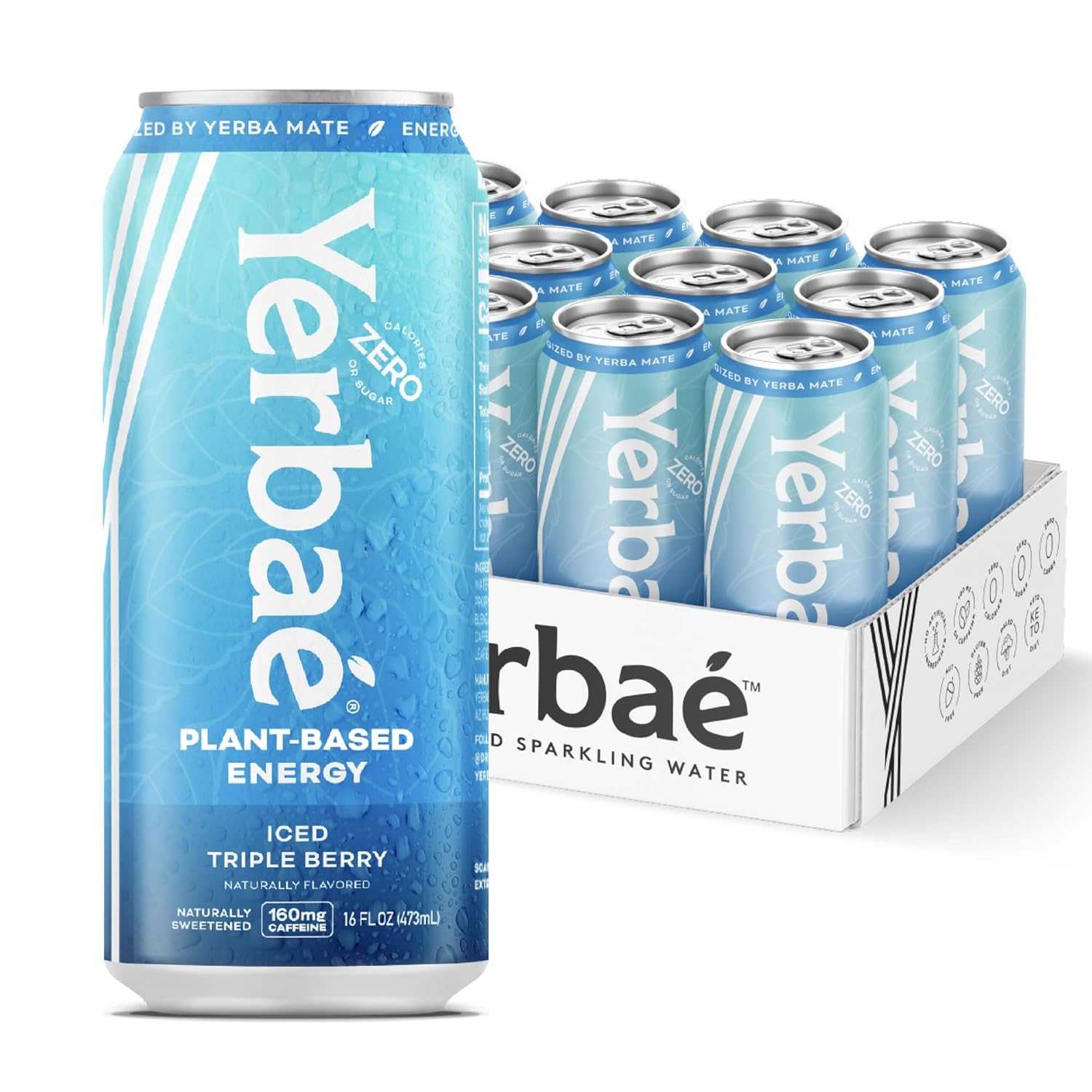 Yerbaé Energy Beverage - Variety Power Pack, 0 Sugar, 0 Calories, 0 Carbs. Yerbae is Energized by Yerba Mate, Plant-Based, Healthy Alternative to Sugary Energy Drinks, 16oz cans (12 Pack)