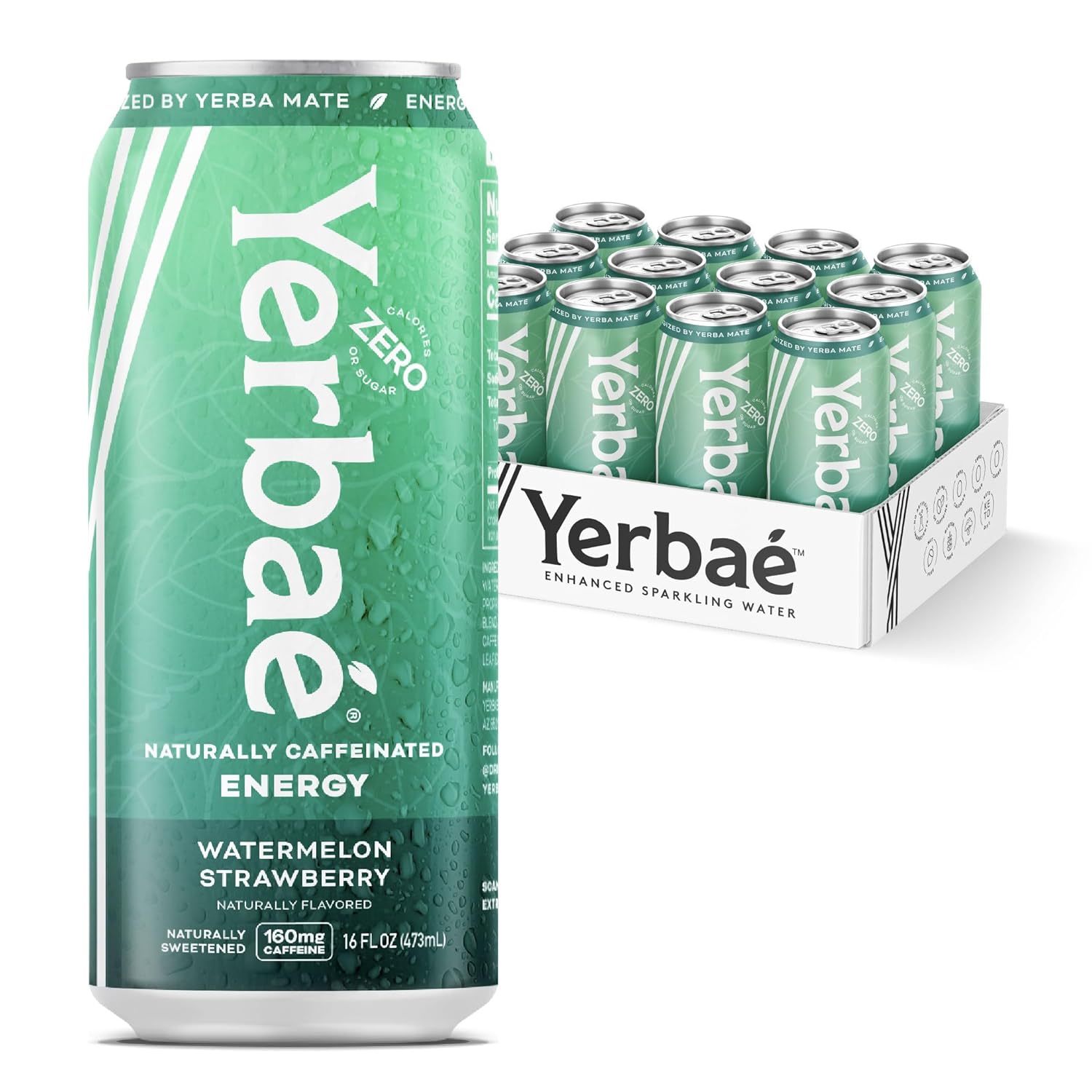 Yerbaé Energy Beverage - Variety Power Pack, 0 Sugar, 0 Calories, 0 Carbs. Yerbae is Energized by Yerba Mate, Plant-Based, Healthy Alternative to Sugary Energy Drinks, 16oz cans (12 Pack)