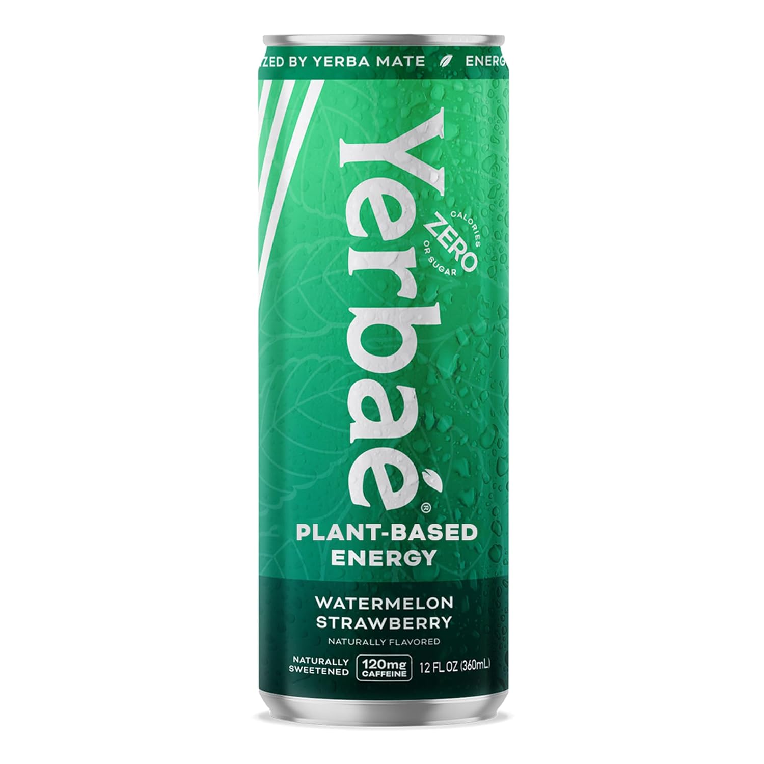 Yerbaé Energy Beverage, Watermelon Strawberry, slim 12oz Cans, 120mg Caffeine. Yerbae has 0 Sugar, 0 Calories, 0 Carbs, Energized by Yerba Mate, Plant-Based, Healthy Alternative to Sugary Drinks, 12oz cans (12 Pack)