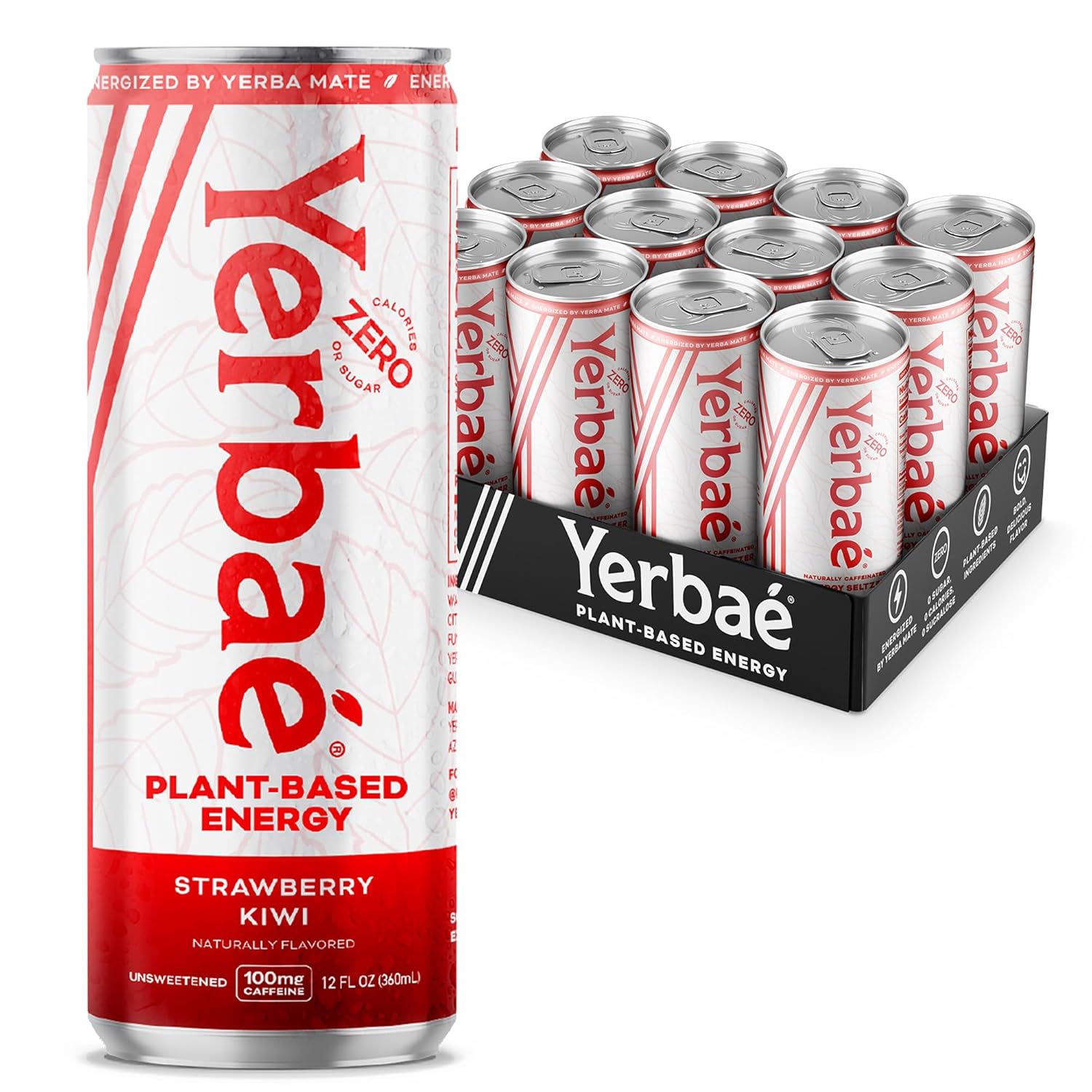 Yerbaé Energy Beverage - Variety Power Pack, 0 Sugar, 0 Calories, 0 Carbs. Yerbae is Energized by Yerba Mate, Plant-Based, Healthy Alternative to Sugary Energy Drinks, 16oz cans (12 Pack)