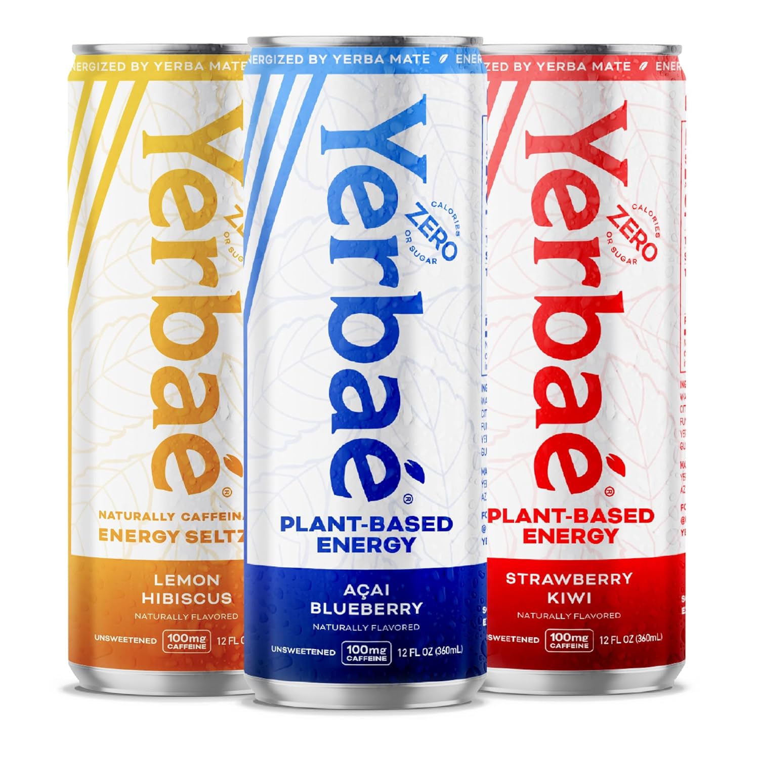 Yerbaé Energy Beverage - Variety Power Pack, 0 Sugar, 0 Calories, 0 Carbs. Yerbae is Energized by Yerba Mate, Plant-Based, Healthy Alternative to Sugary Energy Drinks, 16oz cans (12 Pack)