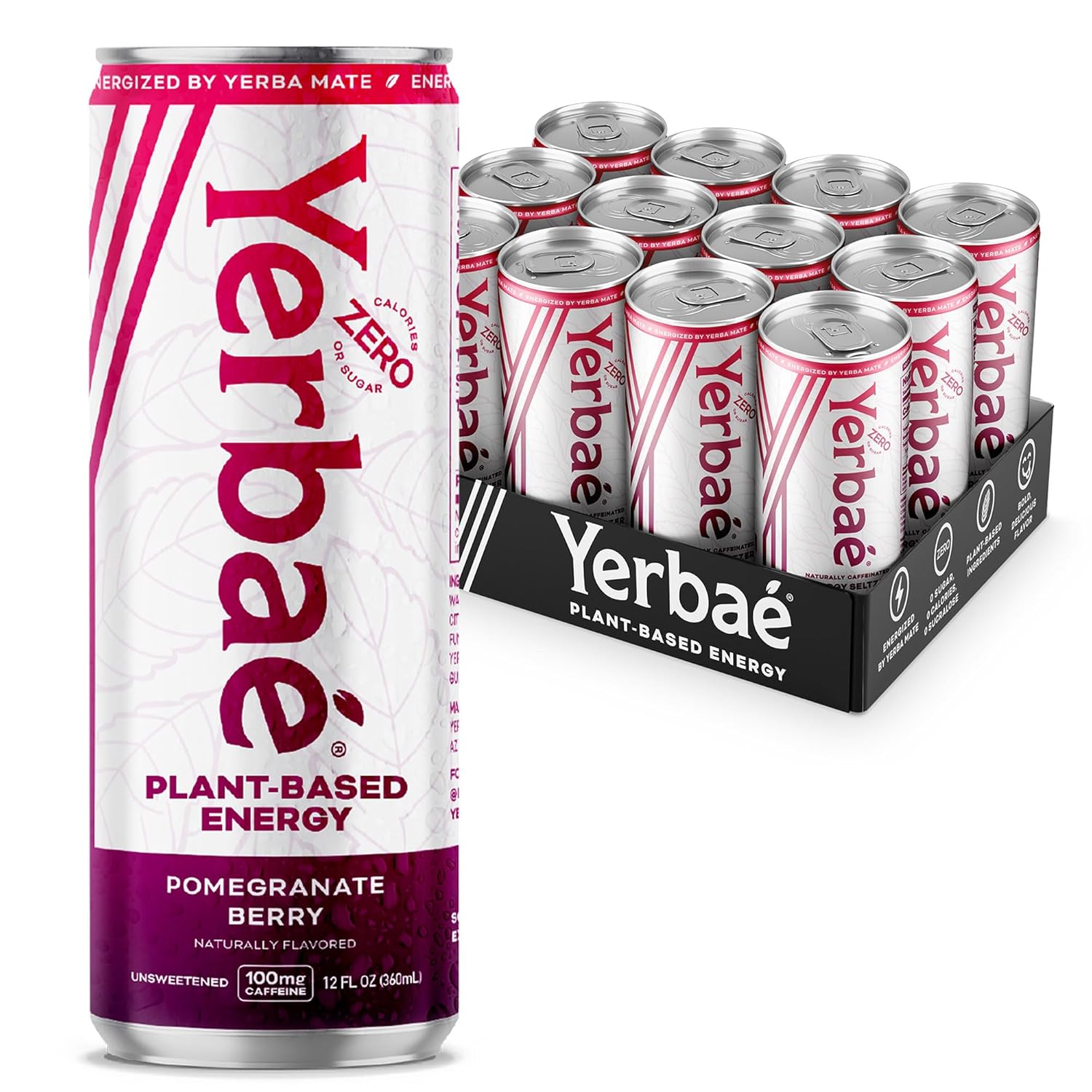 Yerbaé Energy Beverage - Variety Power Pack, 0 Sugar, 0 Calories, 0 Carbs. Yerbae is Energized by Yerba Mate, Plant-Based, Healthy Alternative to Sugary Energy Drinks, 16oz cans (12 Pack)