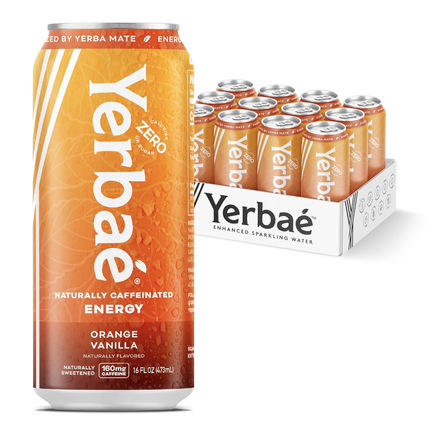 Yerbaé Energy Beverage - Variety Power Pack, 0 Sugar, 0 Calories, 0 Carbs. Yerbae is Energized by Yerba Mate, Plant-Based, Healthy Alternative to Sugary Energy Drinks, 16oz cans (12 Pack)