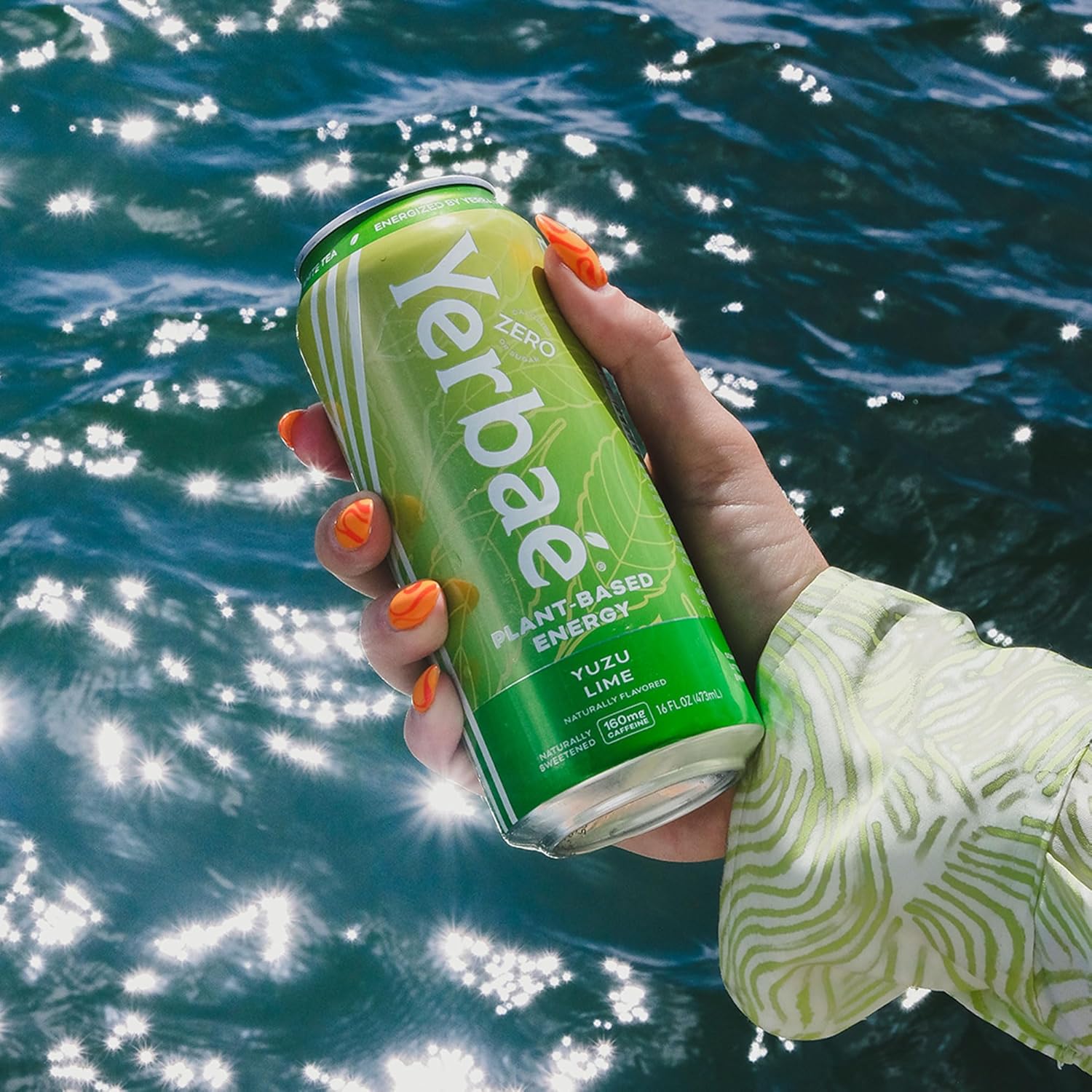 Yerbaé Energy Beverage Yuzu Lime - Lemon Lime Flavor - 0 Sugar, 0 Calories, 0 Carbs, Energized by Yerba Mate. Yerbae is Naturally Caffeinated & Plant-Based, Healthy Alternative to Coffee and Sugary Sodas 16oz cans (12 Pack)
