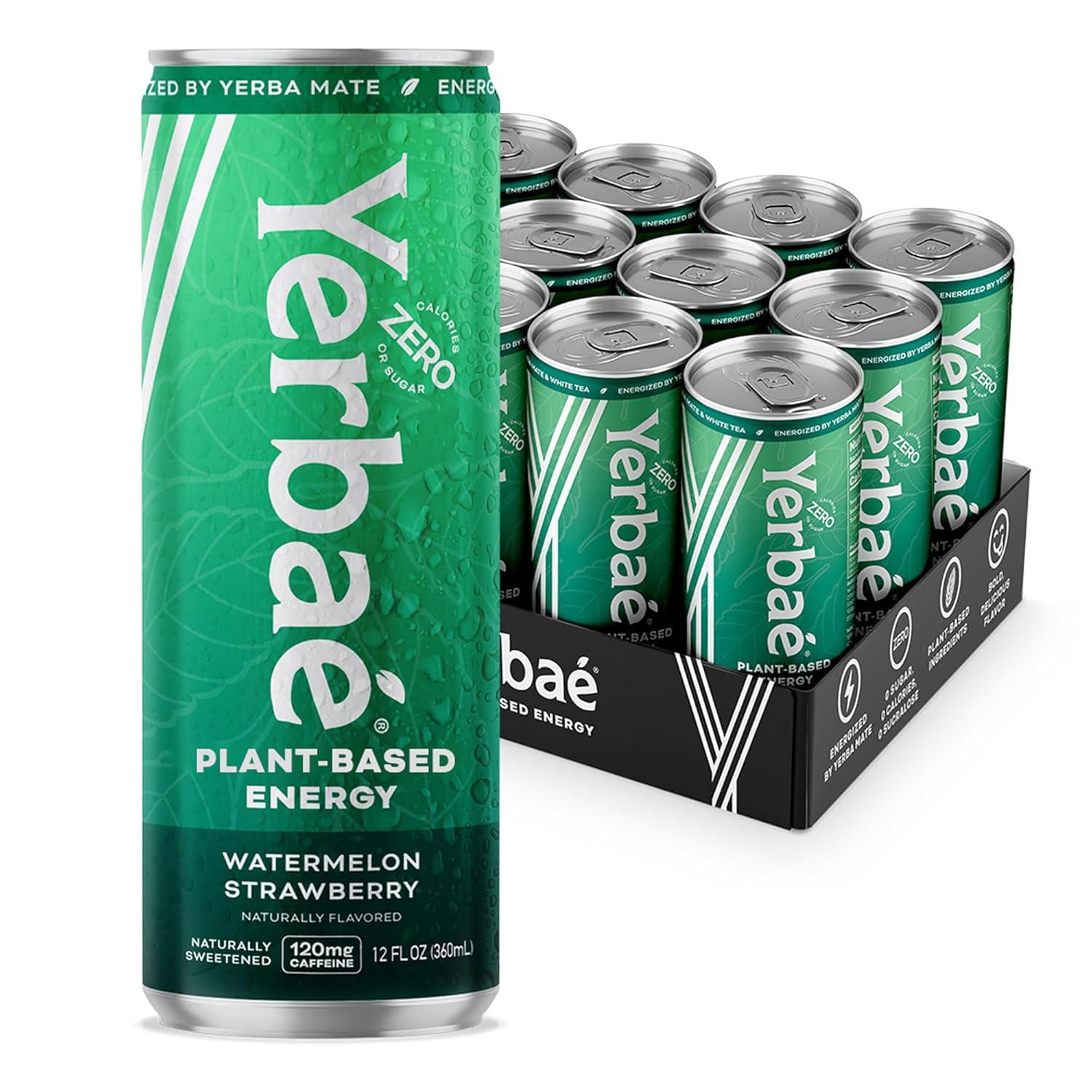 Yerbaé Energy Beverage - Variety Power Pack, 0 Sugar, 0 Calories, 0 Carbs. Yerbae is Energized by Yerba Mate, Plant-Based, Healthy Alternative to Sugary Energy Drinks, 16oz cans (12 Pack)