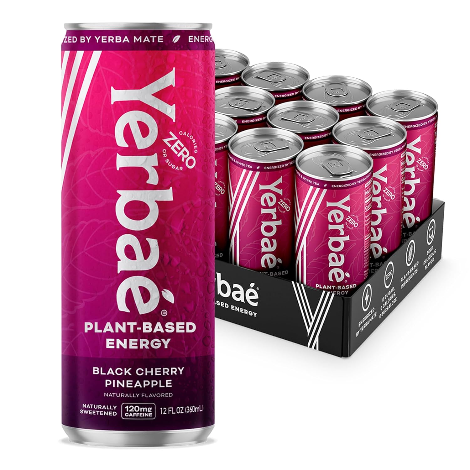 Yerbaé Energy Beverage - Variety Power Pack, 0 Sugar, 0 Calories, 0 Carbs. Yerbae is Energized by Yerba Mate, Plant-Based, Healthy Alternative to Sugary Energy Drinks, 16oz cans (12 Pack)