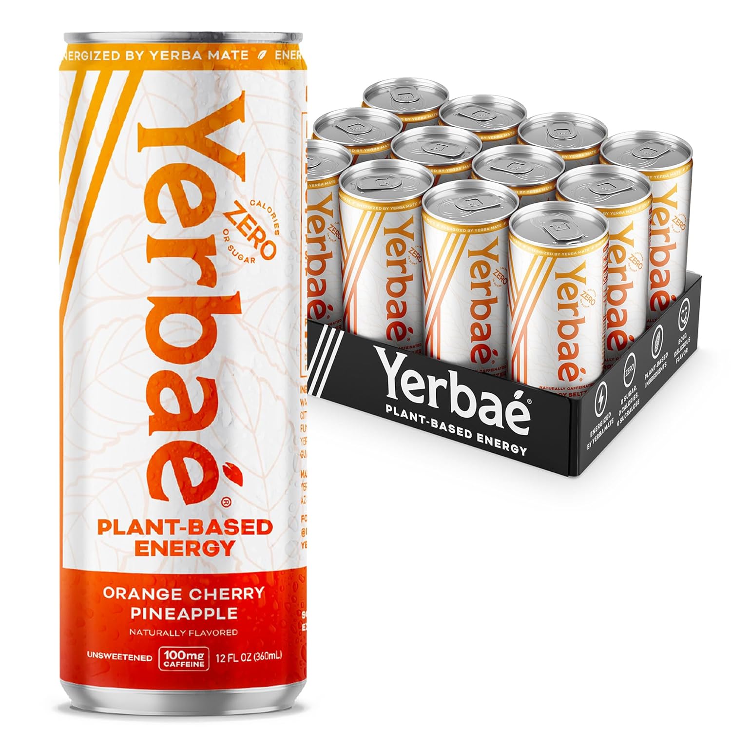 Yerbaé Energy Beverage - Variety Power Pack, 0 Sugar, 0 Calories, 0 Carbs. Yerbae is Energized by Yerba Mate, Plant-Based, Healthy Alternative to Sugary Energy Drinks, 16oz cans (12 Pack)