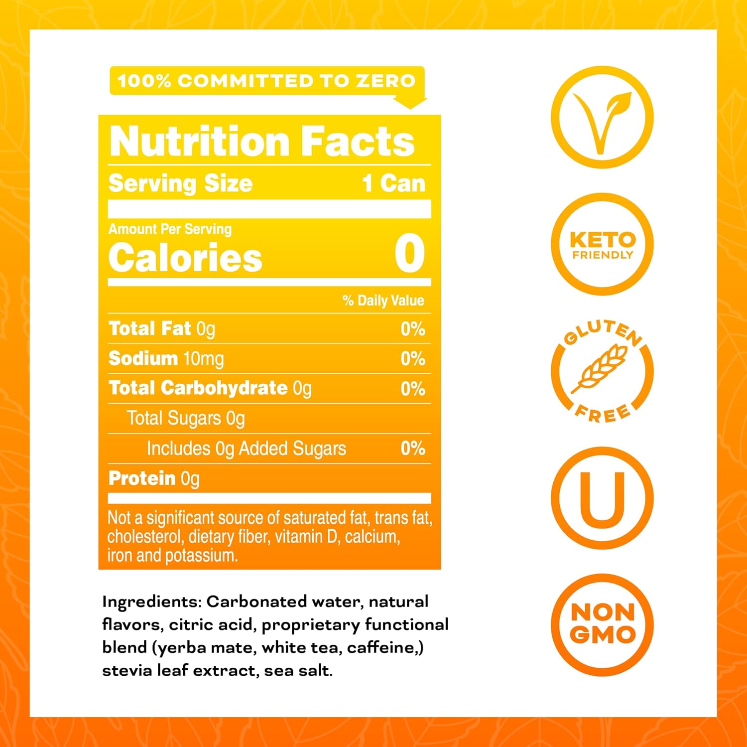 Yerbaé Energy Beverage - Mango Passion Fruit, 0 Sugar, 0 Calories, 0 Carbs. Yerbae is Energized by Yerba Mate, Plant-Based, Healthy Alternative to Sugary Energy Drinks, 16oz cans (12 Pack)